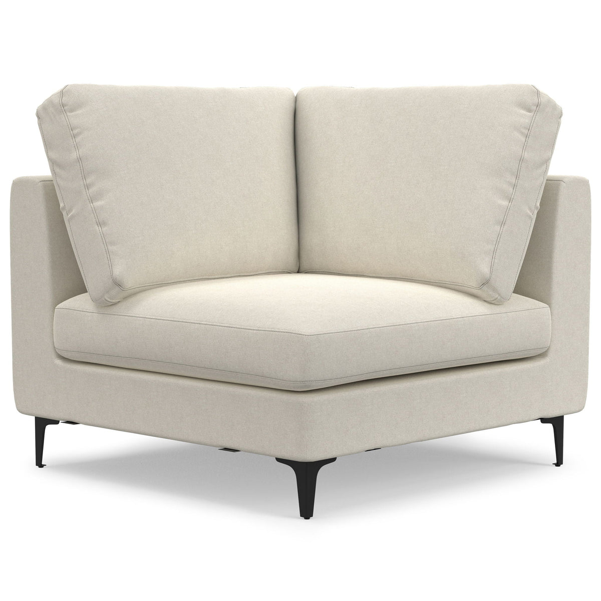 Mid Century Corner Sectional Sofa with Feather Cushions - Beige or Dark Gray