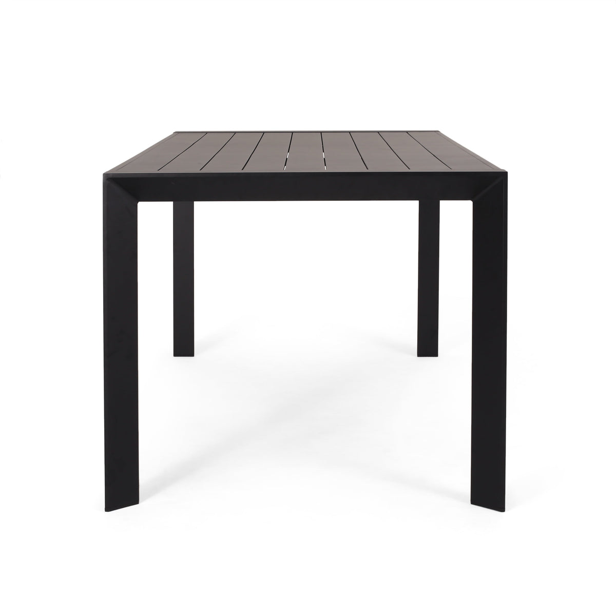 Templin Rectangle Dining Table with Sleek Aluminum Frame - Grey