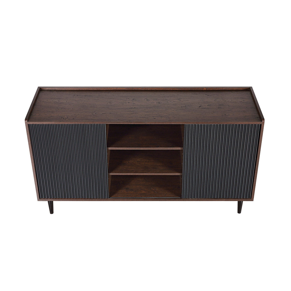 Fluted Sideboard with Adjustable Storage - Black or Blue