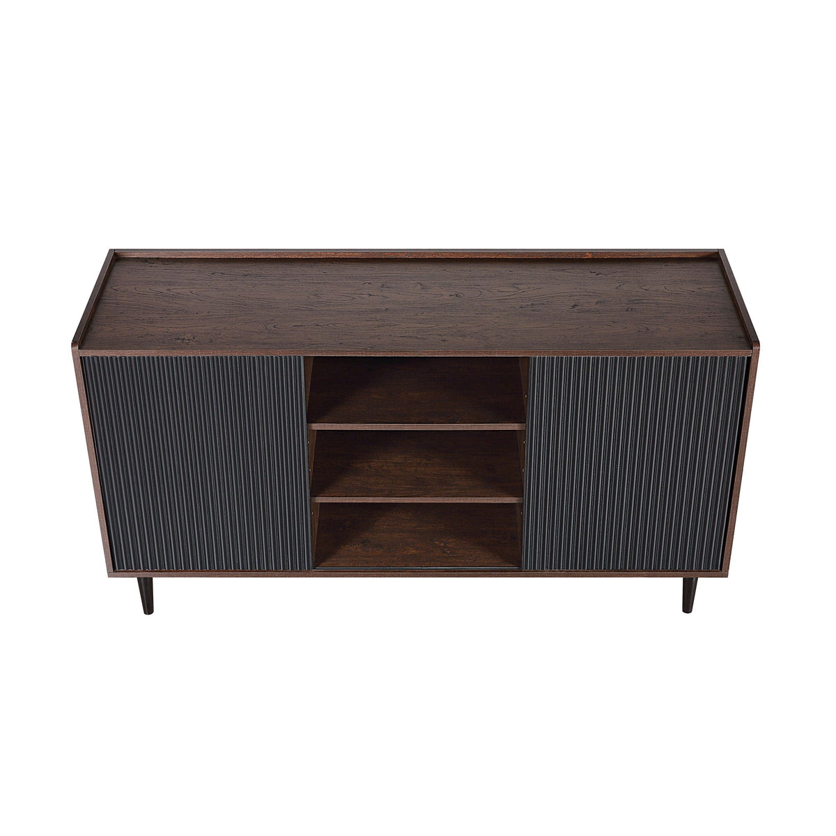 Fluted Sideboard with Adjustable Storage - Black or Blue