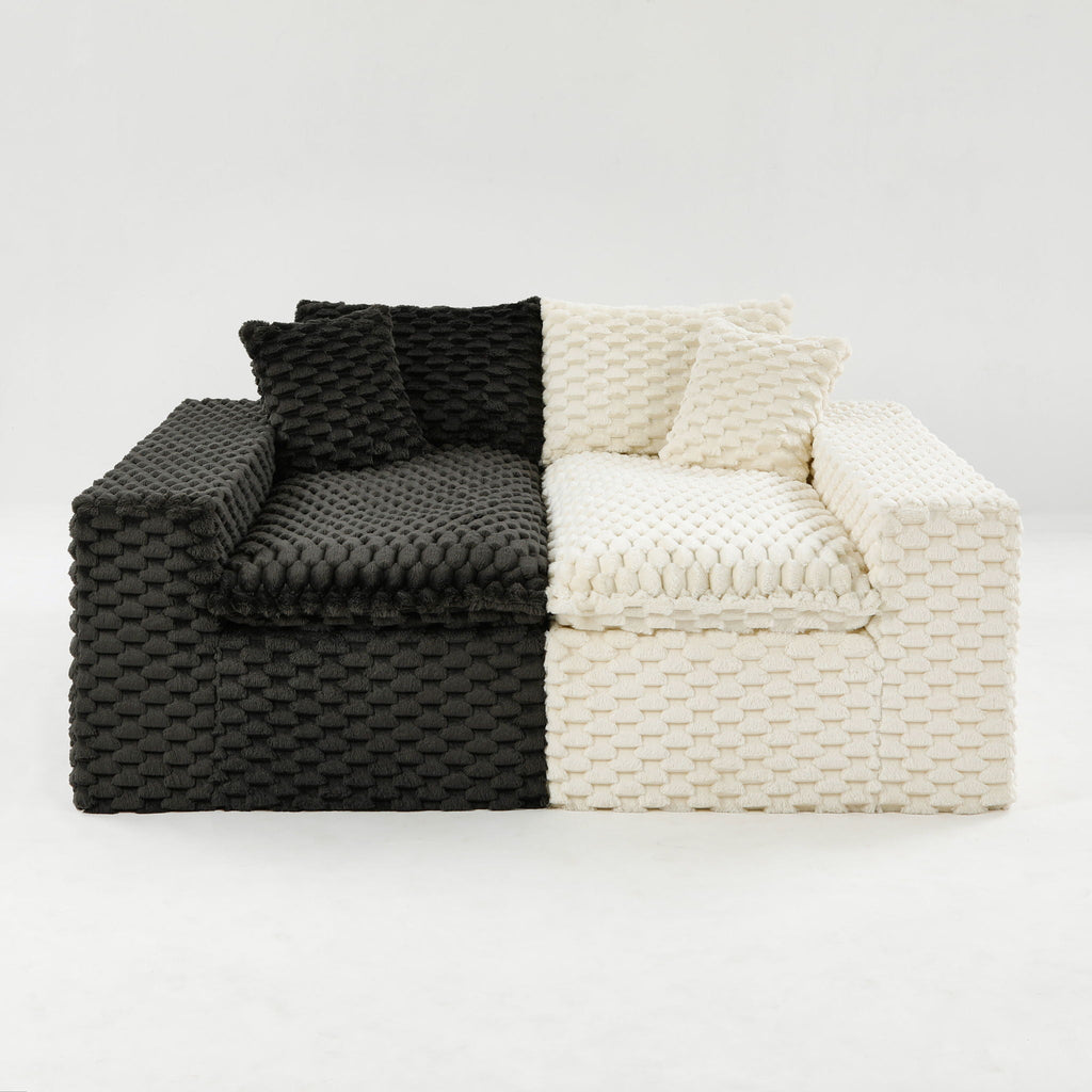Luxury Multifunctional Sofa for Living Room with Adjustable Layout - Black, Dark Green, White, Pink