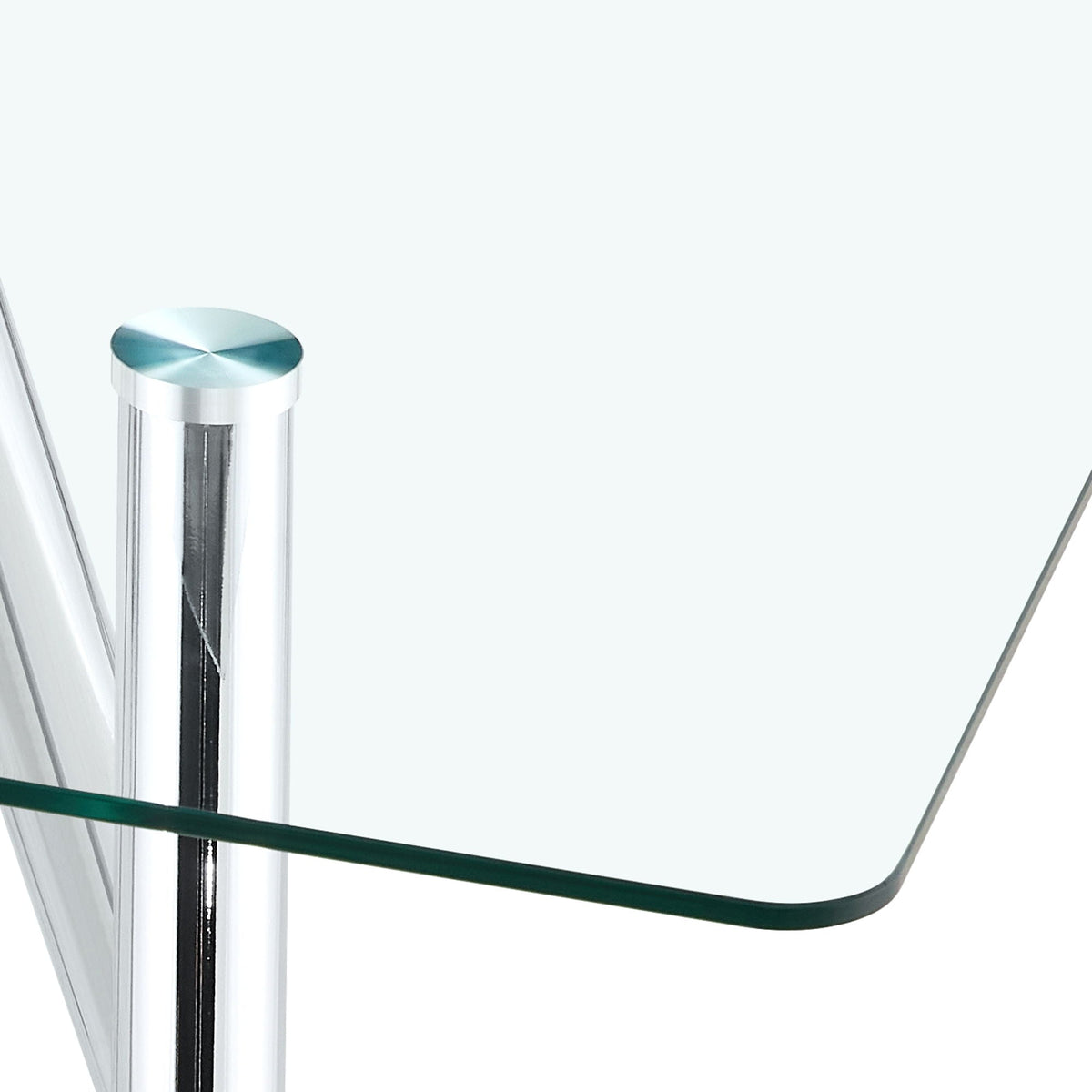 Dining Table with Transparent Tempered Glass Surface – Pearl Silver or Gold
