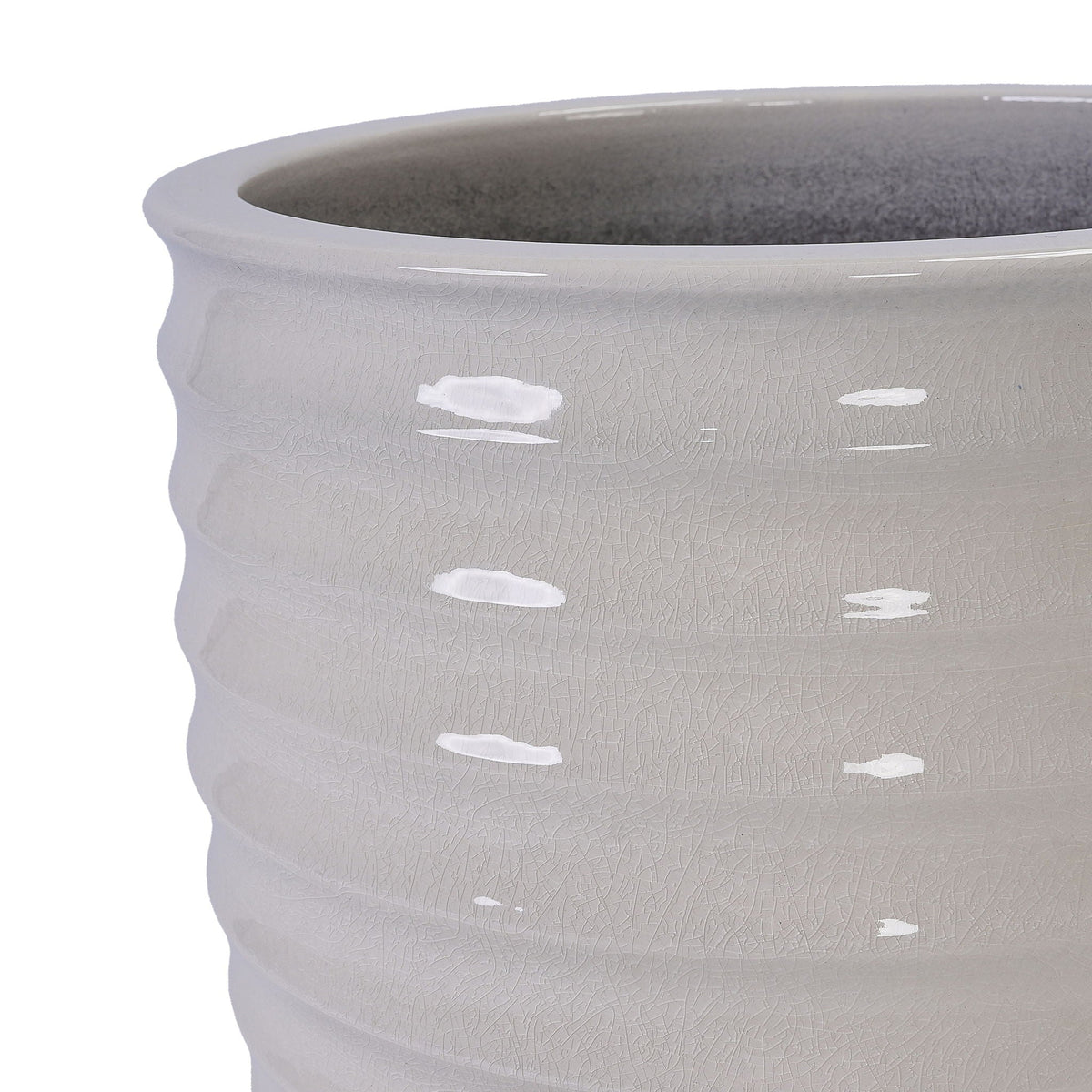 White Flowerpot Planter with Durable Construction - White