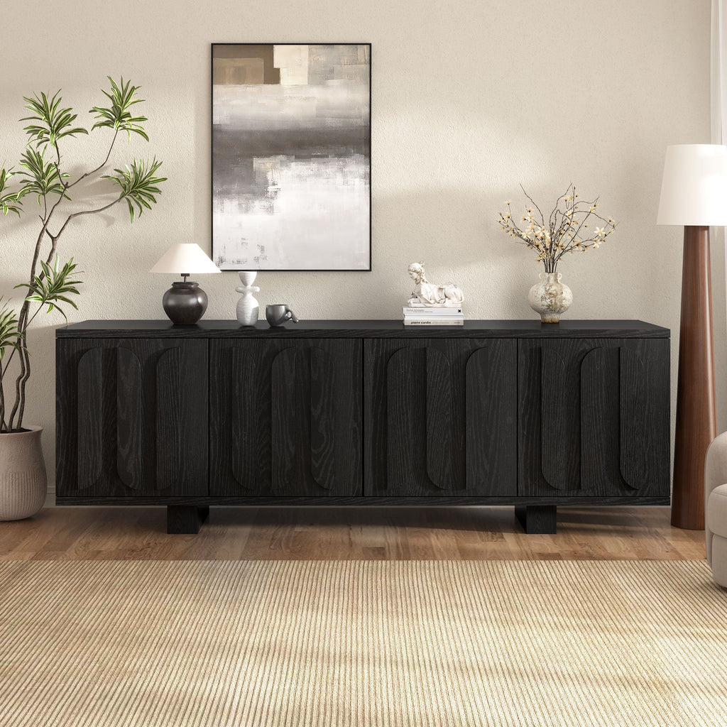 Farmhouse TV Stand with Adjustable Shelves - 63" Wide