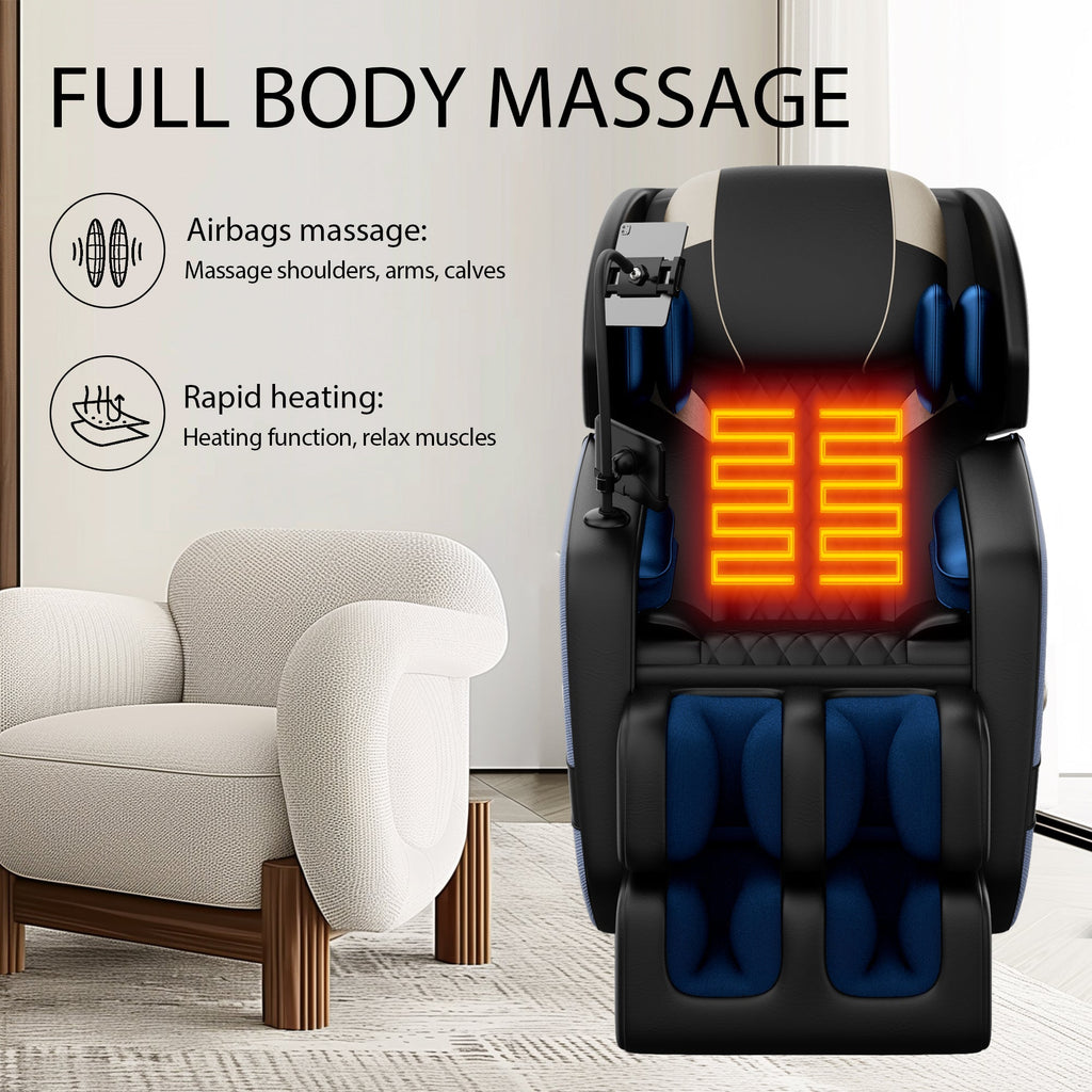 Massage Chair Recliner with Zero Gravity and Full Body Air Pressure - PU Leather