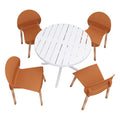 Traditional 4 Piece Outdoor Chair Set with Round Table - Multiple Colors