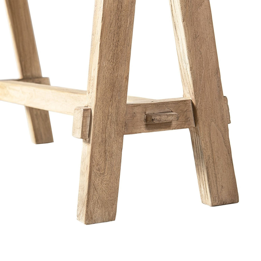 Trestle Coffee Table with Solid Reclaimed Elm Construction - Dark or Light Brown