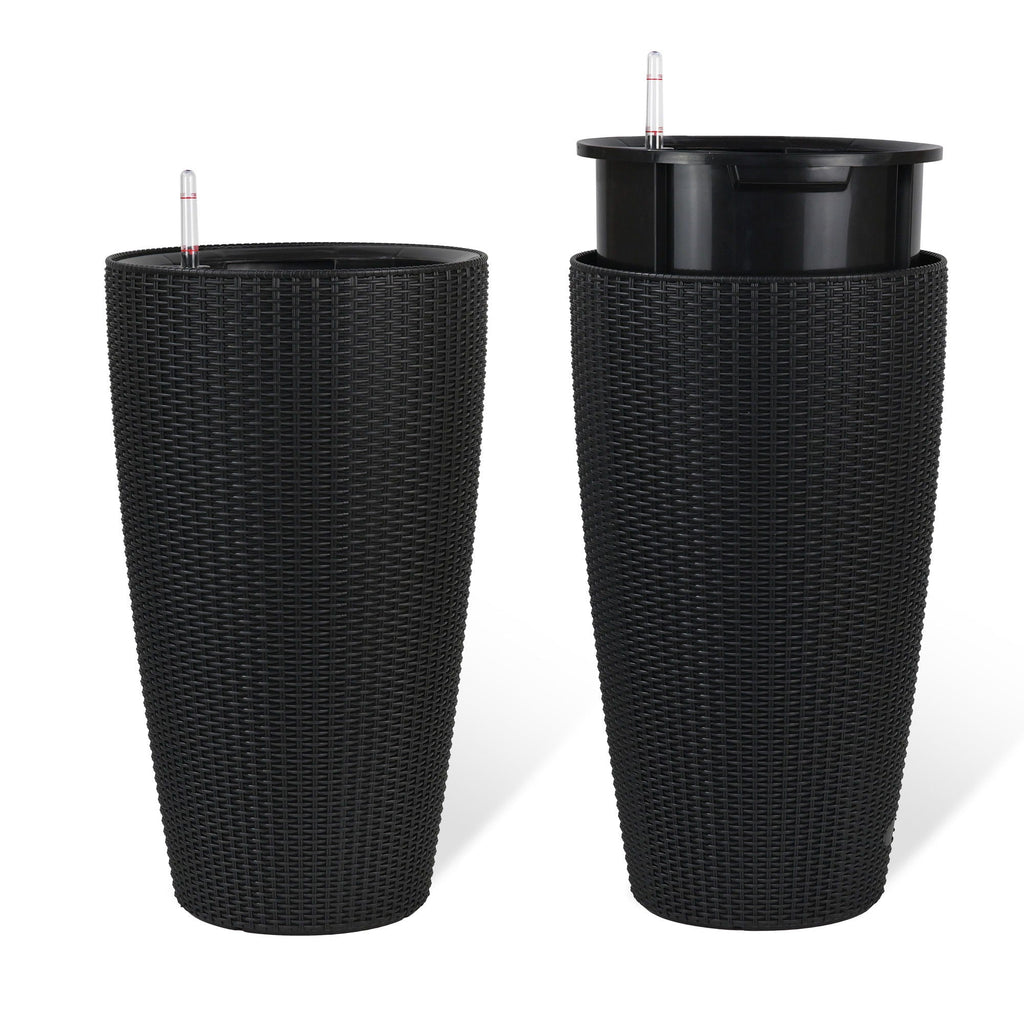 Tall Planters Set With Water Level Monitor And Auto Watering