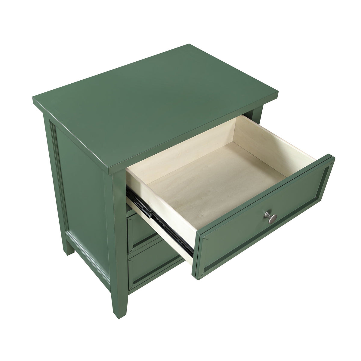 3 Drawer Nightstand with Metal Glides - White, Blue, Dark Green