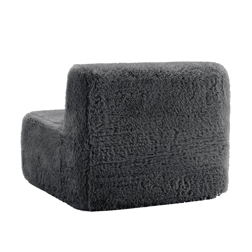 Aviana Armless Sofa with Pillow Plush Fabric - Dark