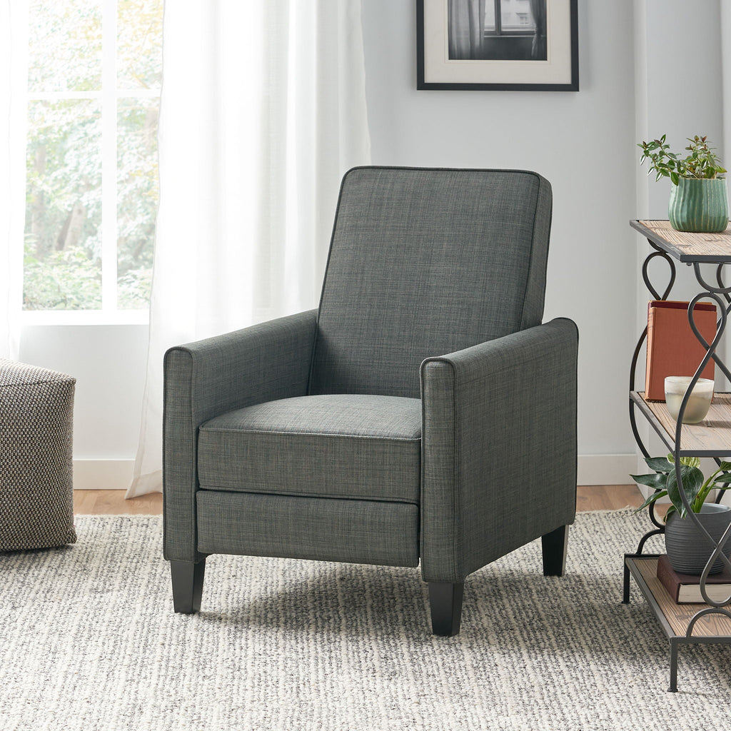 Upholstered Push Back Recliner Chair with Adjustable Recline - Multiple Colors