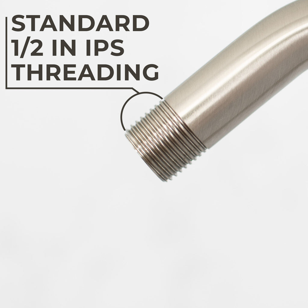 10.5 in. S-Shaped Stainless Steel Shower Head Extension Arm (Brushed Nickel Finish)