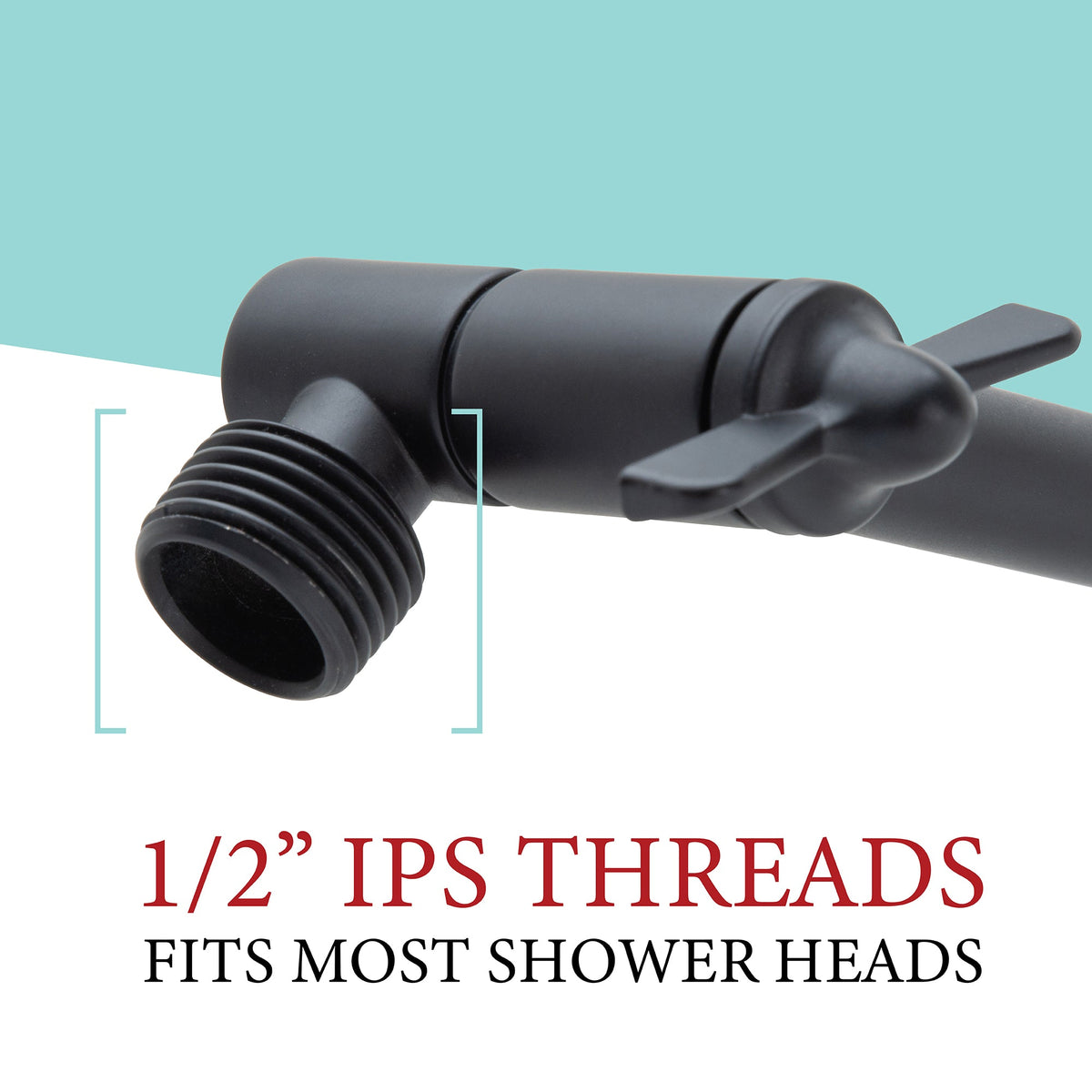 10 in. Solid Brass Shower Head Extension Arm (Black Finish)