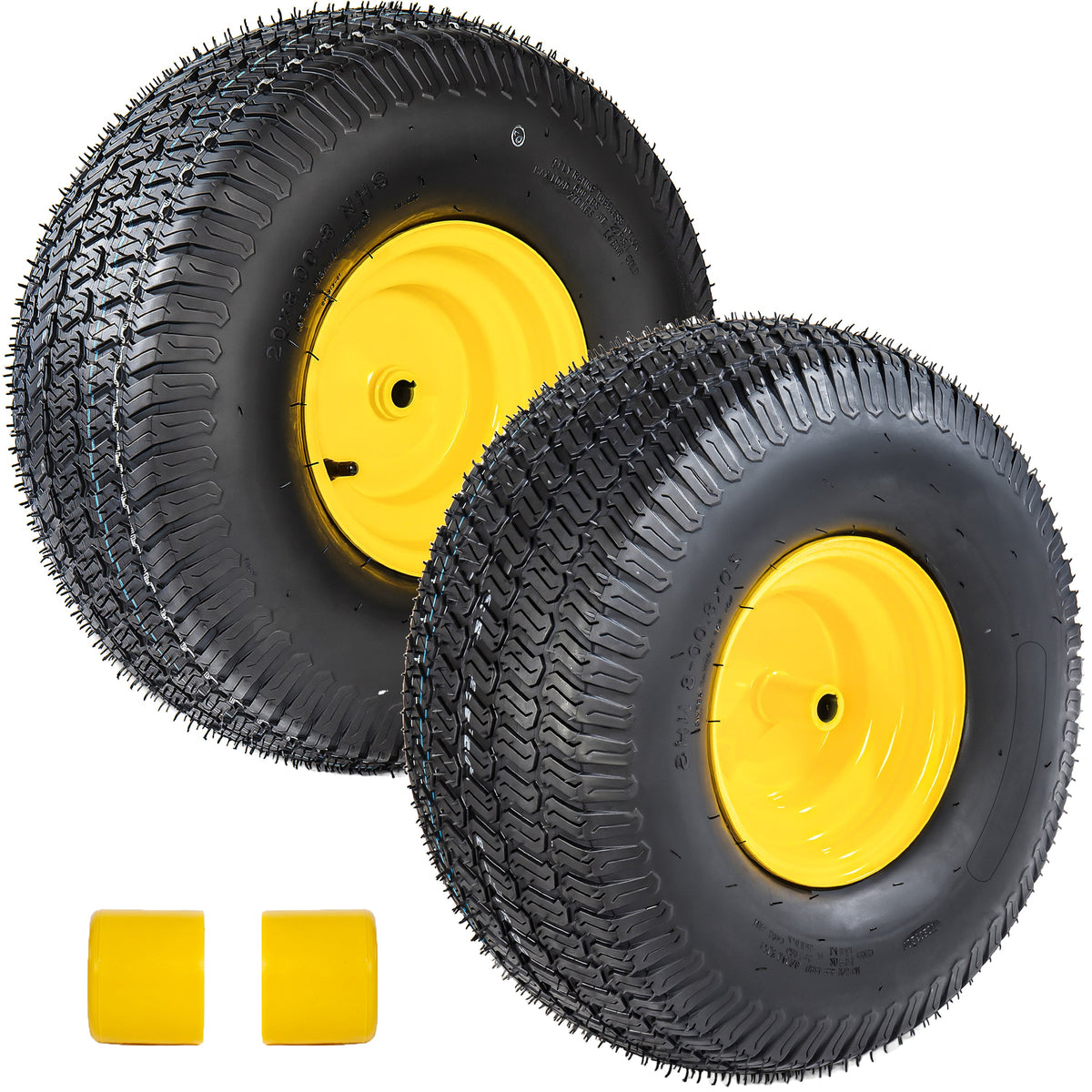 Heavy Duty Lawn Mower Tires and Wheel Assembly Set of 2 – 20x8.00-8