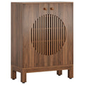 5 Tier Shoe Cabinet with Louvered Doors - Brown