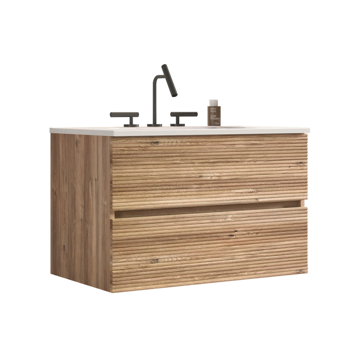 Gloria 30" Wall Mounted Bathroom Vanity with Soft-Close Drawers - Rough Oak