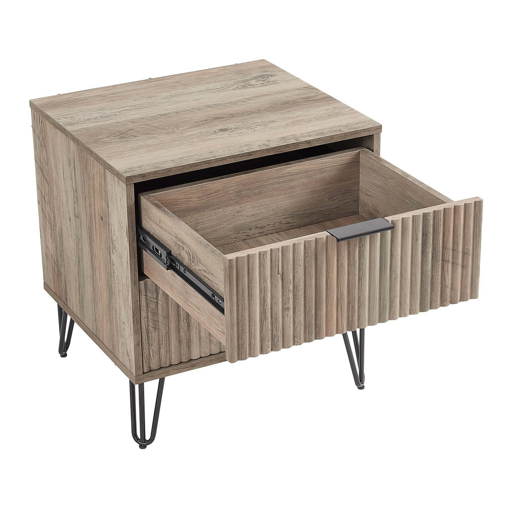 Dumbo Nightstand with 2 Drawers and Fluted Fronts – Multiple Colors