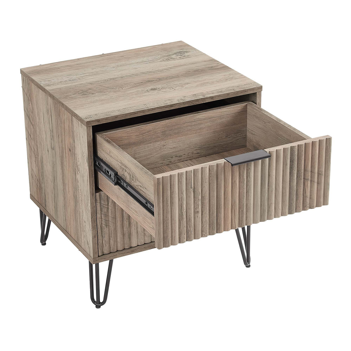 Dumbo Nightstand with 2 Drawers and Fluted Fronts – Multiple Colors