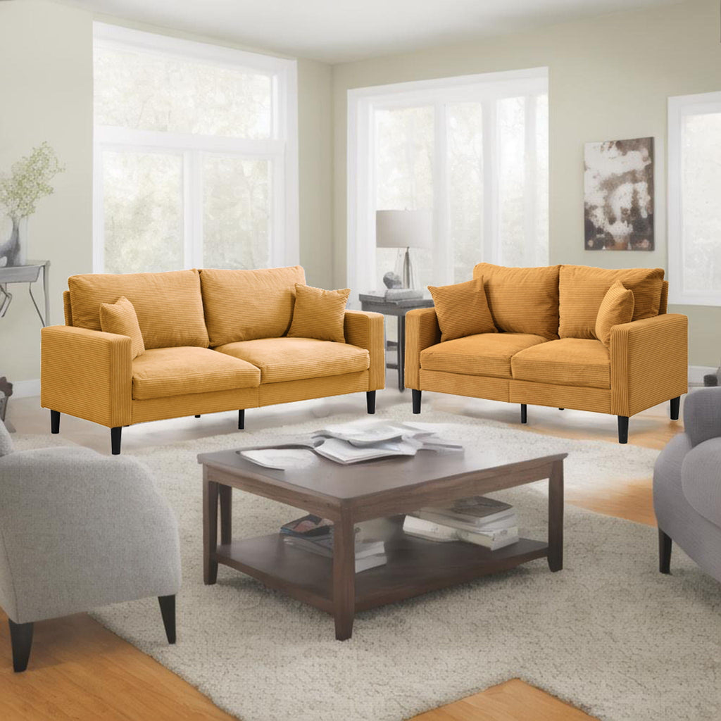 Modern Upholstered 2 Piece Sofa Set