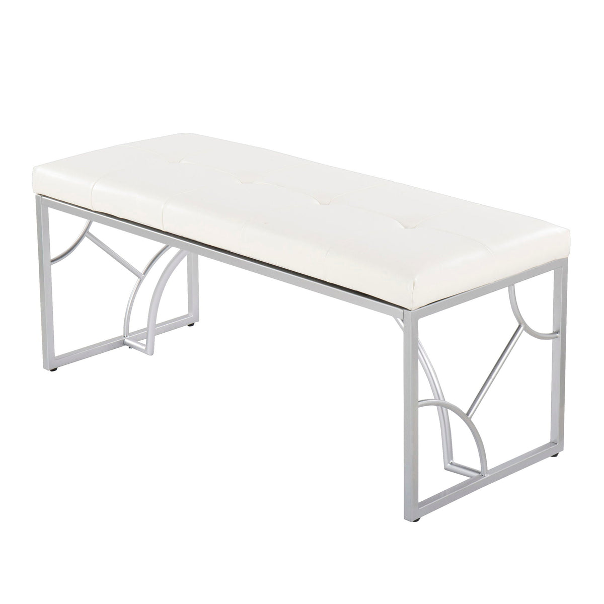 Elegant Contemporary Upholstered Bench with Metal Frame - Multiple Colors