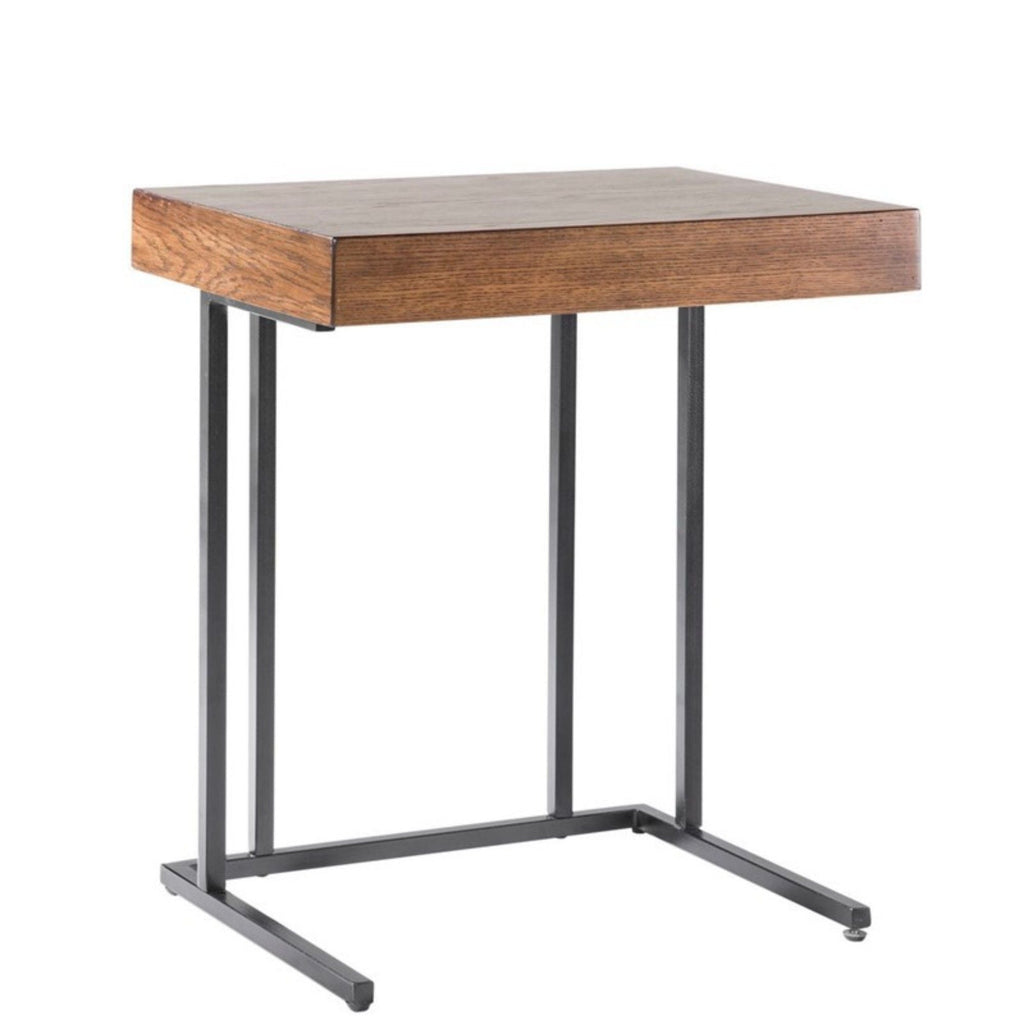 Wynn Pull Up Table with Storage Compartment – Pecan