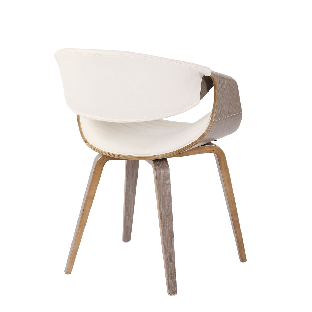 Mid-Century Modern Dining Chair with Bent Wood Legs - Black, Gray, Beige, White