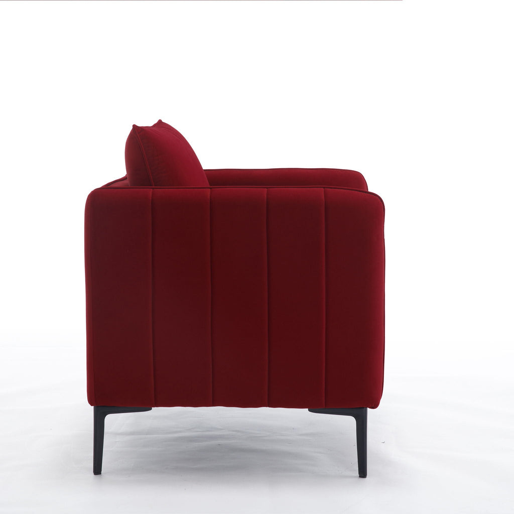 Accent Chair with Removable Pillow - Dark Green or Dark Red