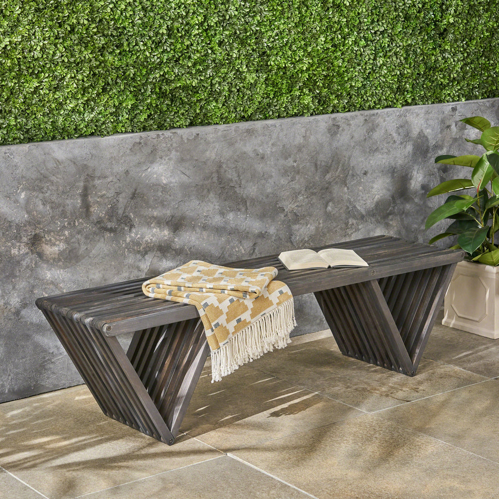 Metropol Bench Patio Seating with Modern Design - Gray