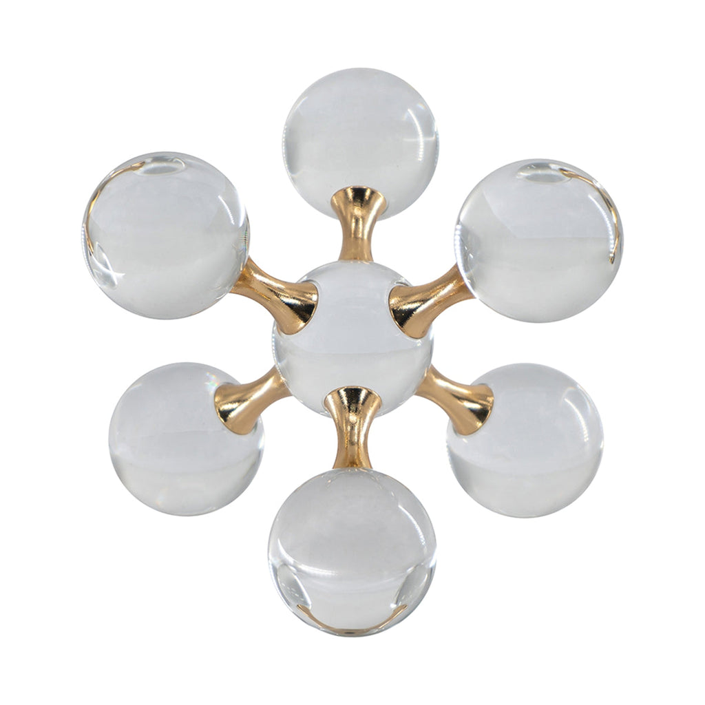 Clear and Gold Decorative Sculpture with Contemporary Design - Clear