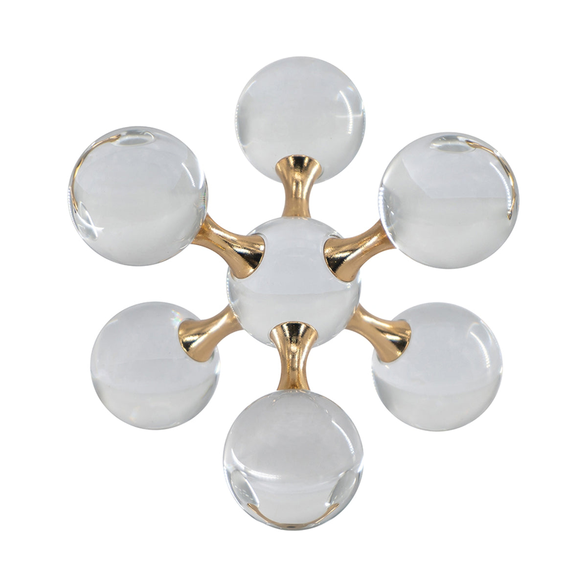 Clear and Gold Decorative Sculpture with Contemporary Design - Clear