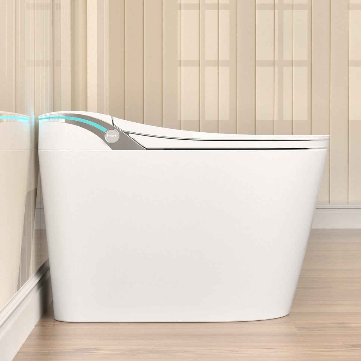 Modern Smart Toilet With Bidet and Auto Flush - Porcelain, Heated Seat