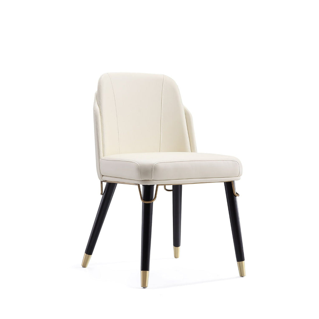 Estelle Dining Chair with Metal Accents – Dark Gray or Beige