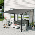 Galvanized Steel Lean-to Pergola with Wall Mount - 12' x 8'