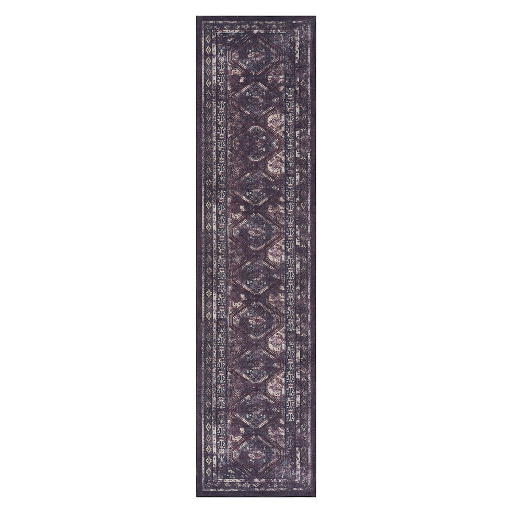 Washable Runner Rug with Easy Care - Beige, Dark Gray, or Black