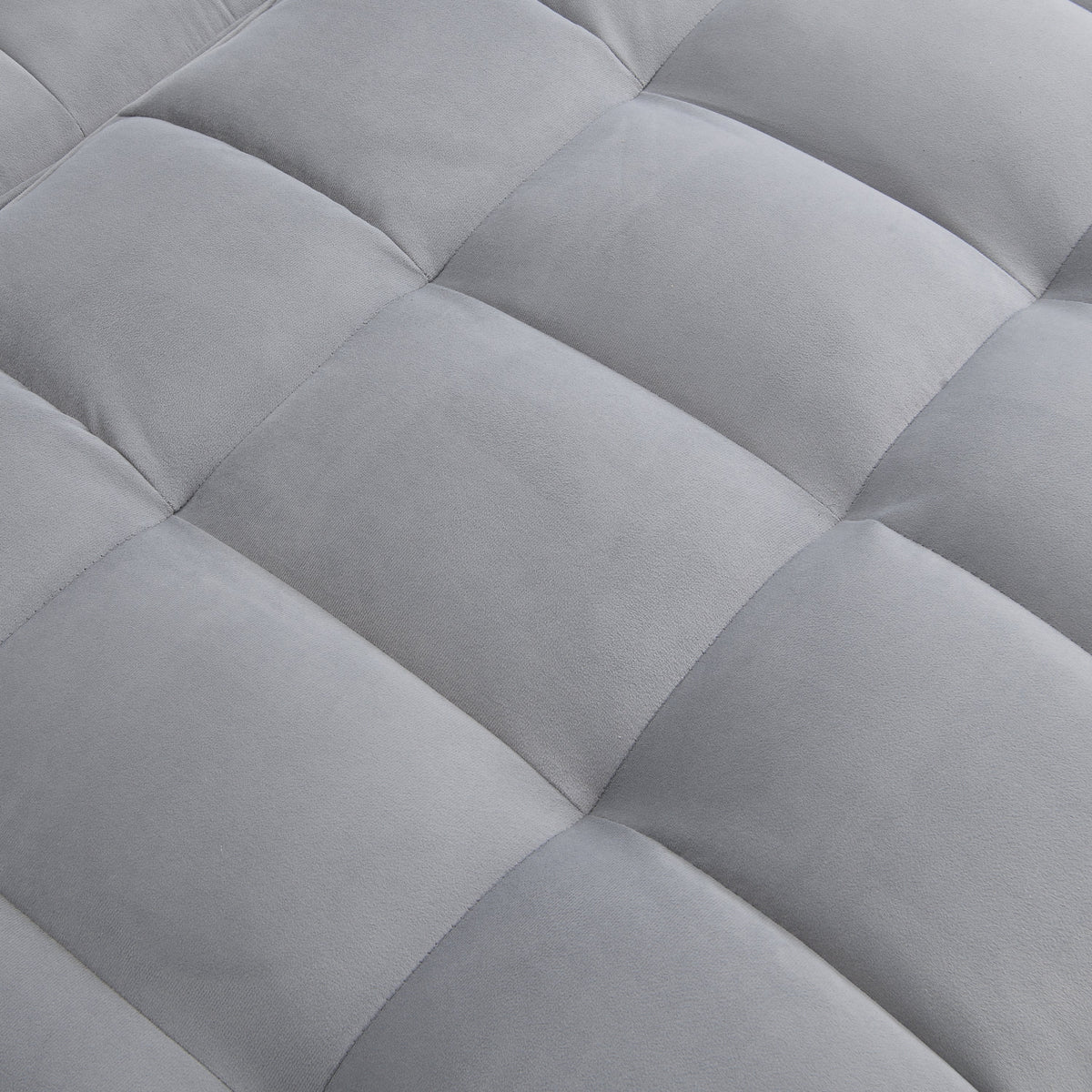 Modern Velvet Sleeper Loveseat with Pullout Bed and USB Ports - Light Gray