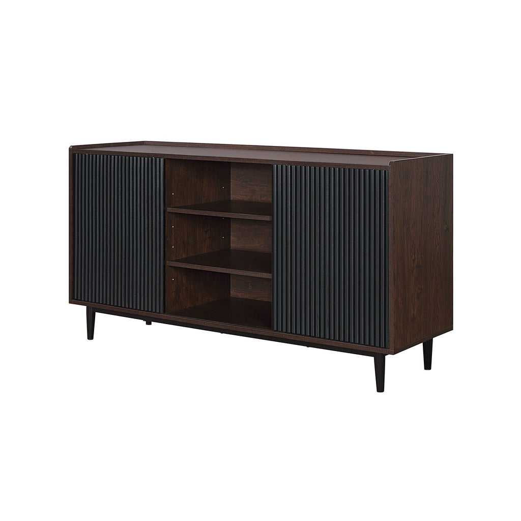 Fluted Sideboard with Adjustable Storage - Black or Blue