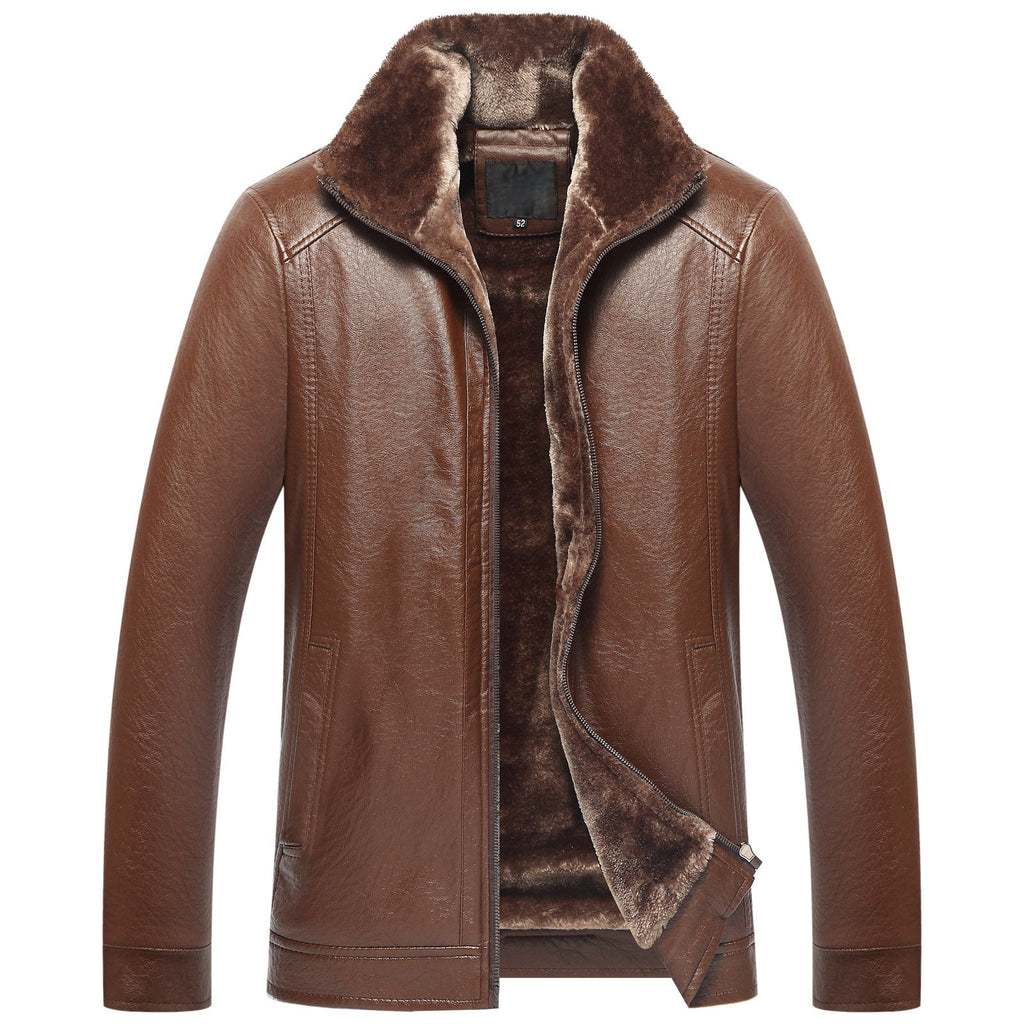 Winter New Plush And Thickened Pu Fur Father's Clothes