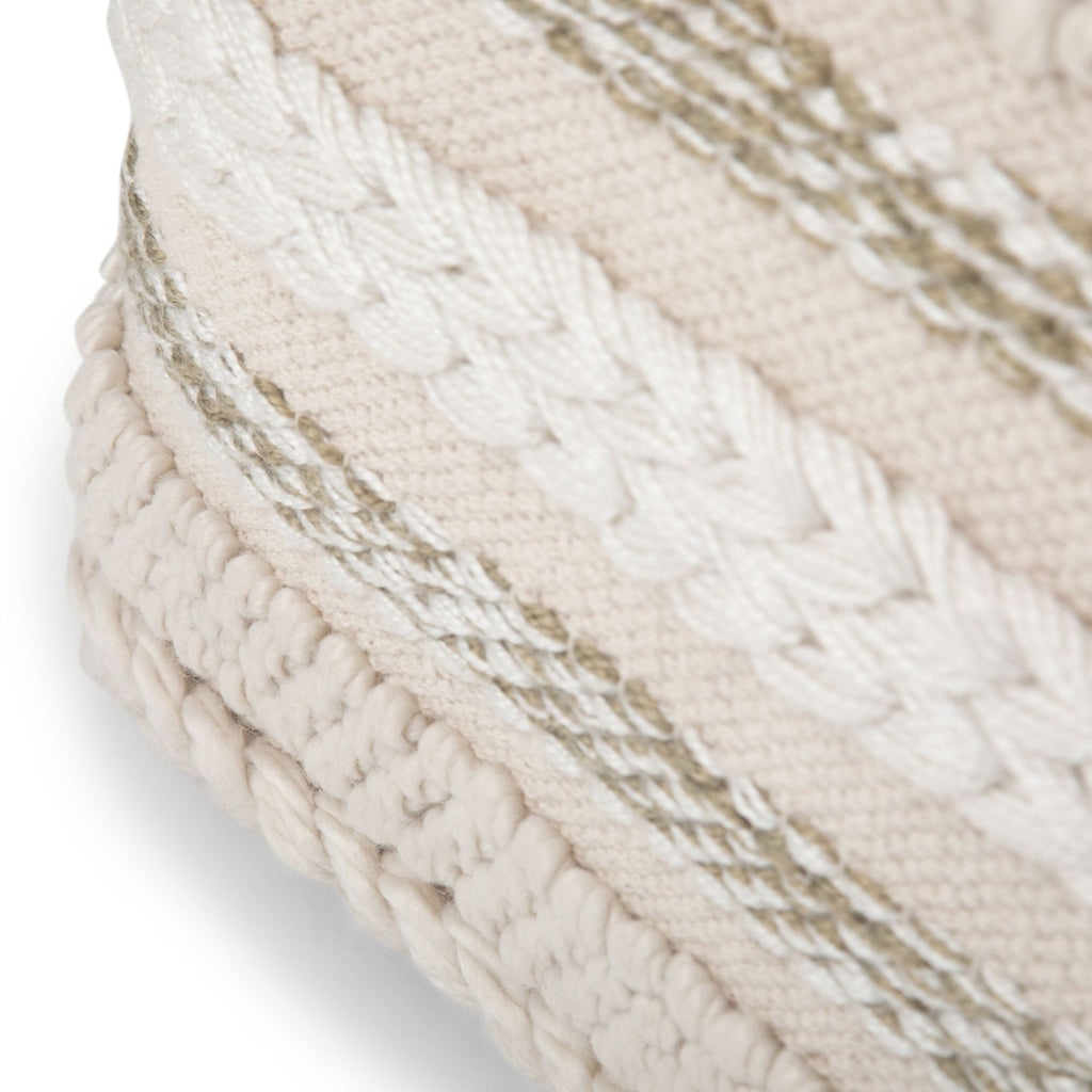 Handcrafted Square Pouf with Supportive Polystyrene Filling - Beige or Dark Gray