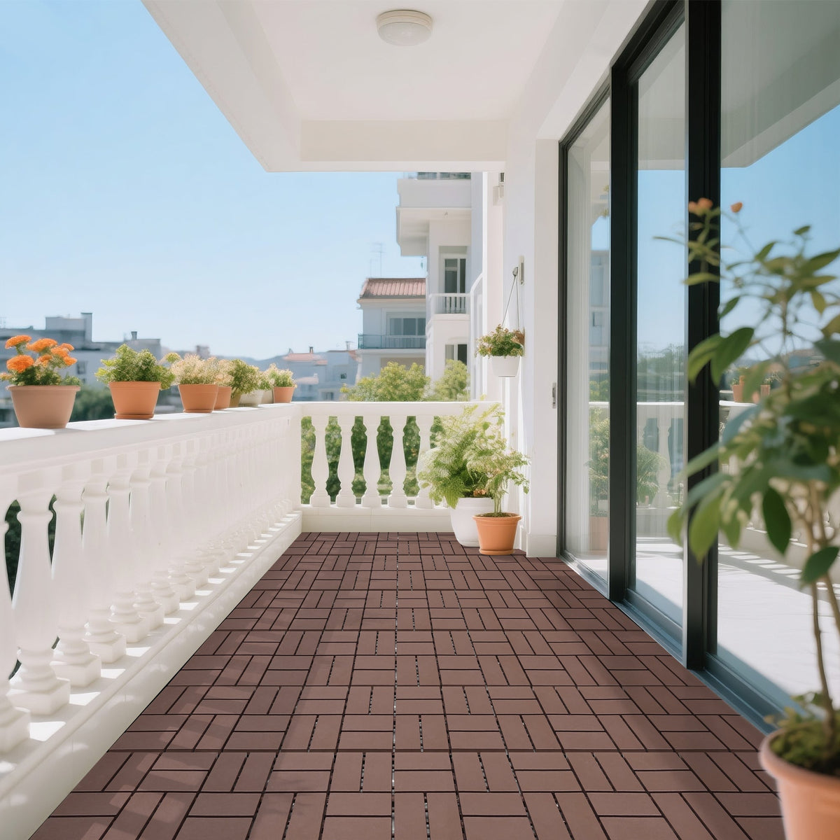 Plastic Interlocking Decking Tiles - 44 Packs