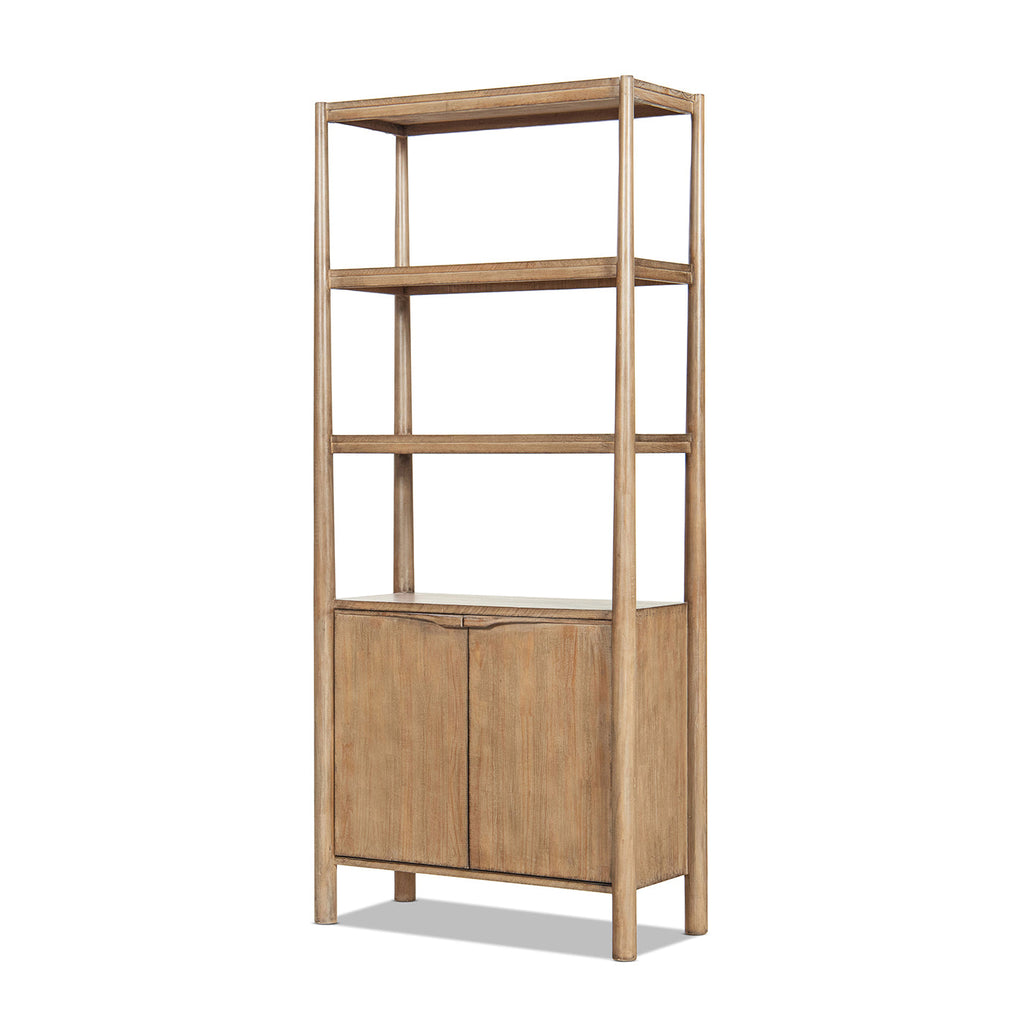 Nolan 86" Reclaimed Wood Bookcase with Lower Cabinet