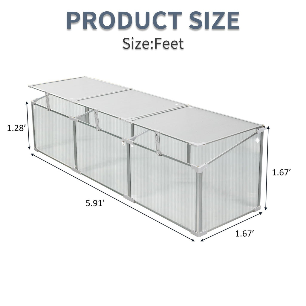 Polycarbonate Greenhouse with Durable Aluminum Frame - Silver