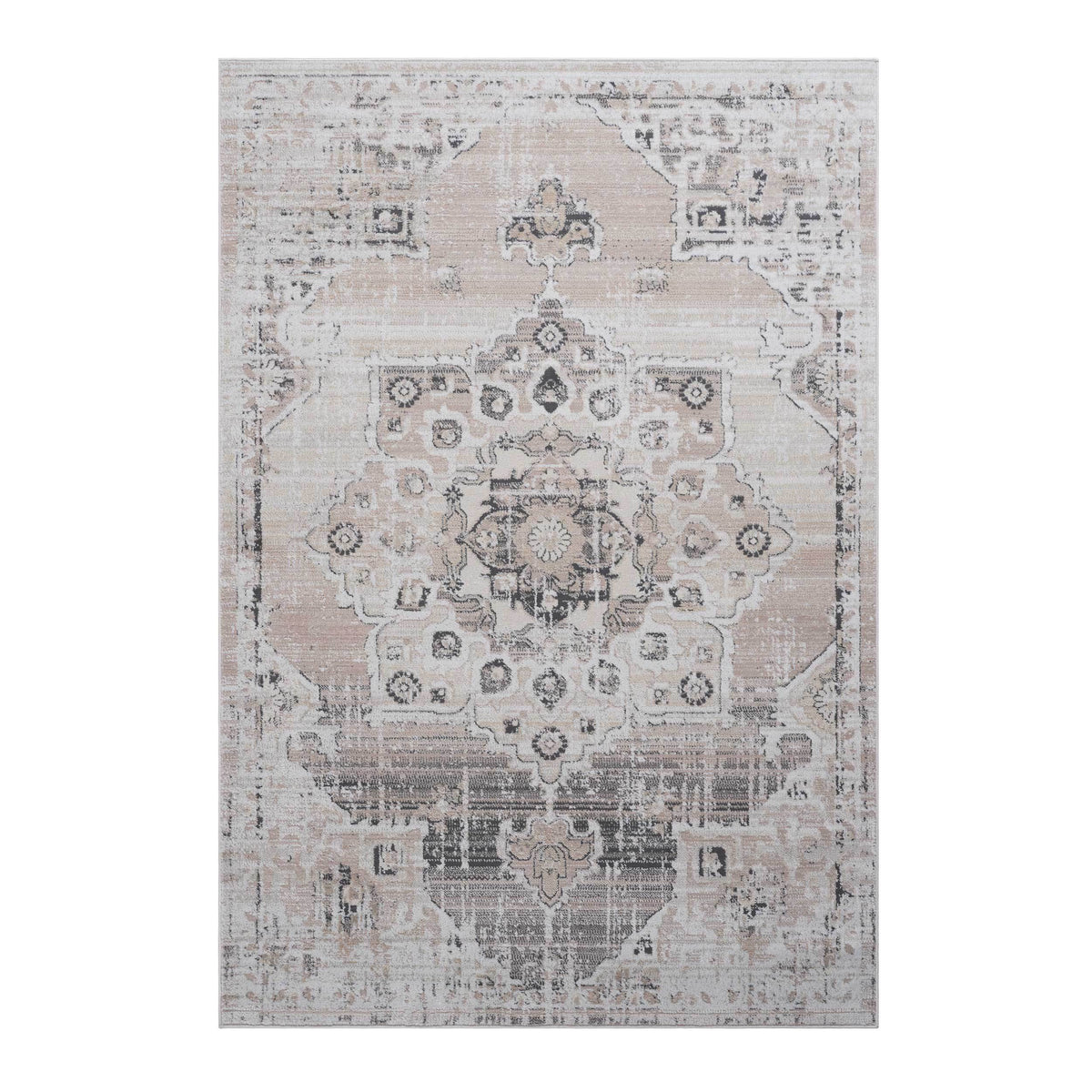 NAAR PAYAS Collection 5X7 Cream / Beige / Medallion Area Rug
