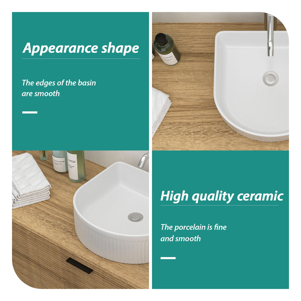 Vessel Bathroom Sink With Design - White