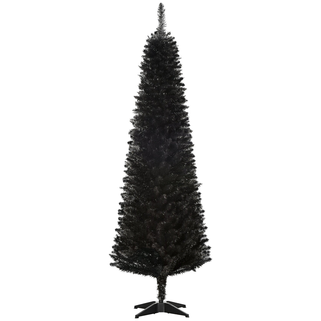 6' Artificial Pencil Christmas Tree with Slim Design - Silver, White, Black