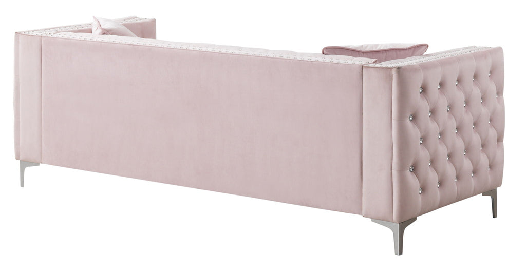 Paige Tufted Sofa with Faux Diamond Buttons - Multiple Colors