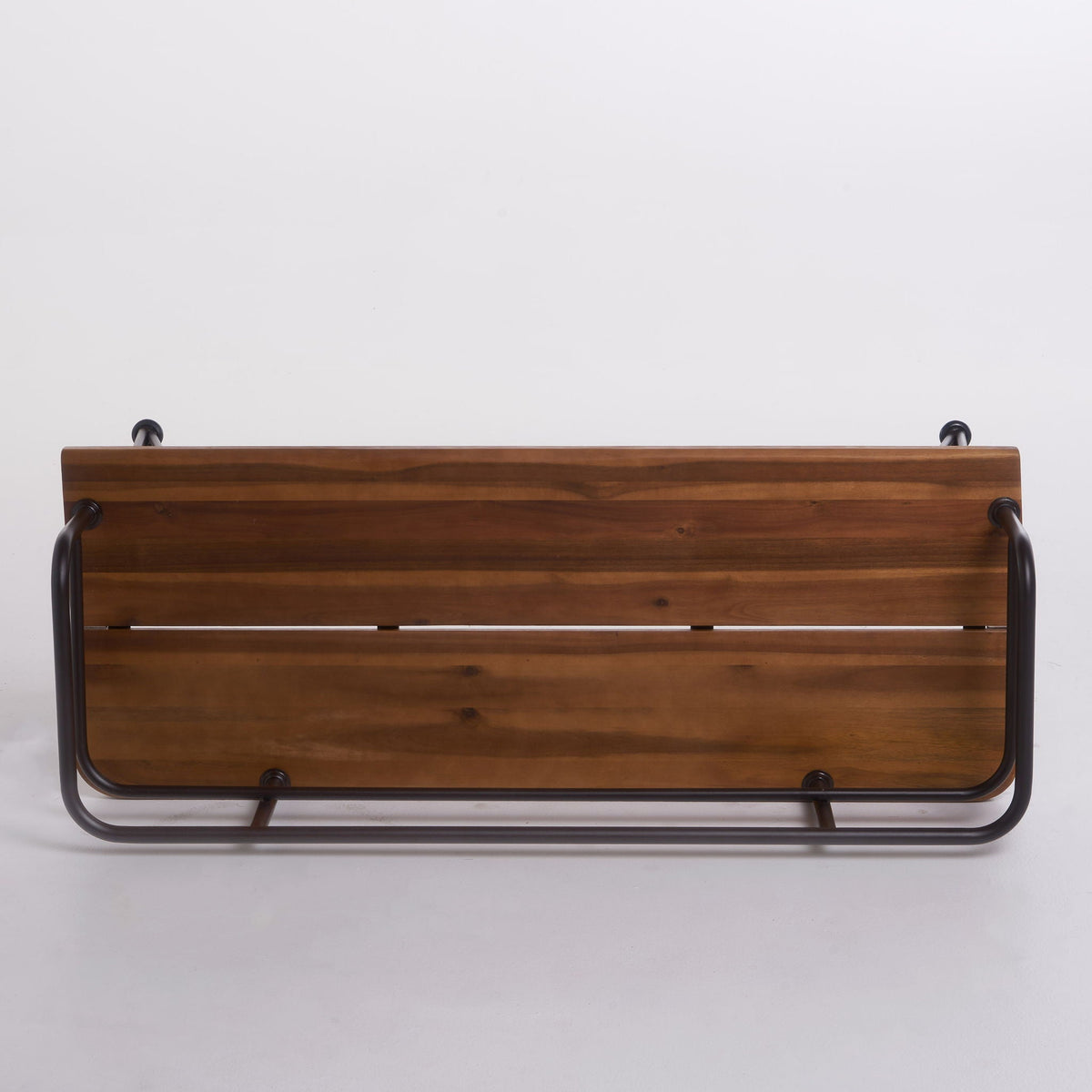 Teak Outdoor Bench with Powder Coated Iron Frame – Teak
