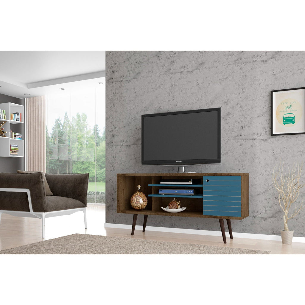 Free Standing Design TV Stand with Storage - Yellow, Light Blue, White