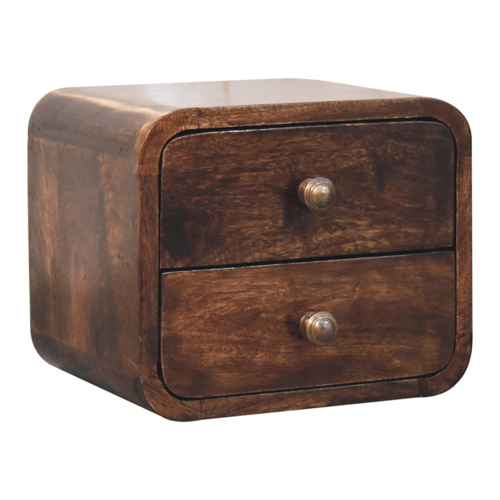 Solid Wood Mini Curved Nightstand