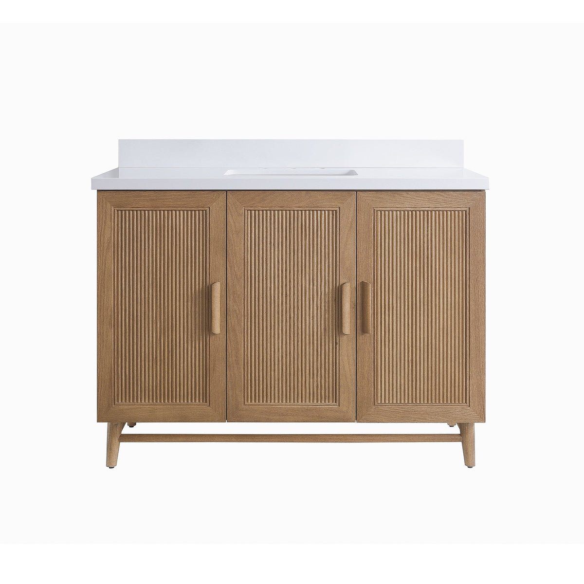 Fully Assembled 48" Freestanding Single Sink Light Coffee Bathroom Vanity