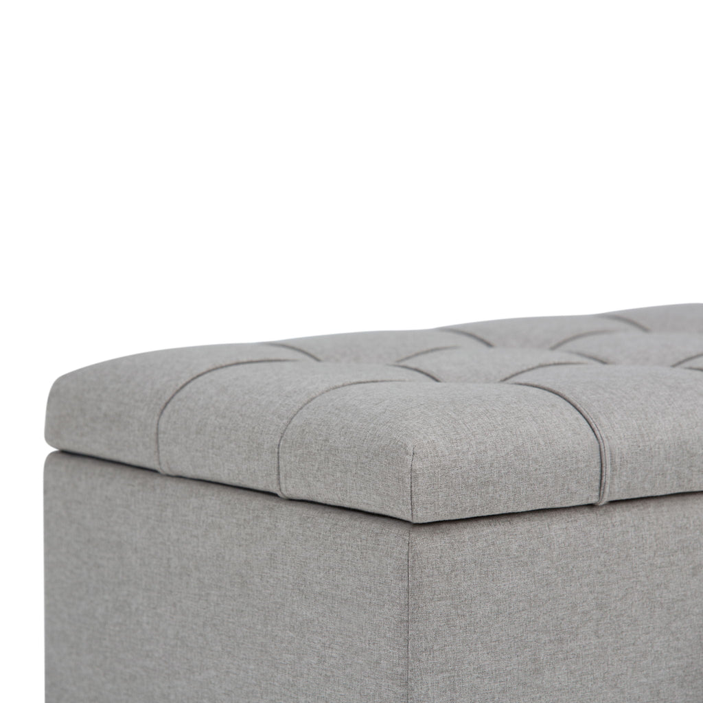 Upholstered Storage Ottoman Bench with Safety Hinge - Multiple Colors